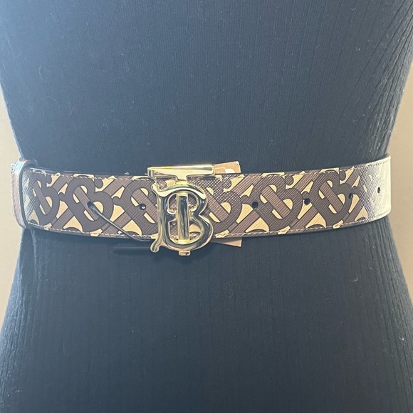 Authentic Burberry Belt Size S Bridle Brown Monogram - Picture 1 of 8